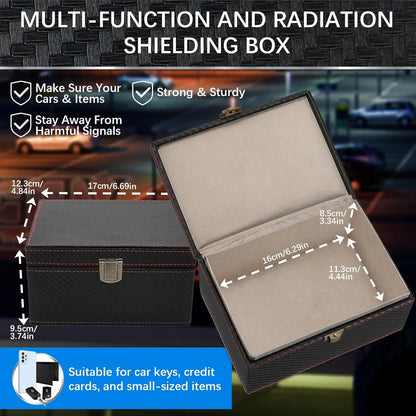Anti Theft Faraday Box with Bag for Key Fob Cage RFID Faraday Key Fob Protector Radiation-proof Mobile Phone Box Car Keyless