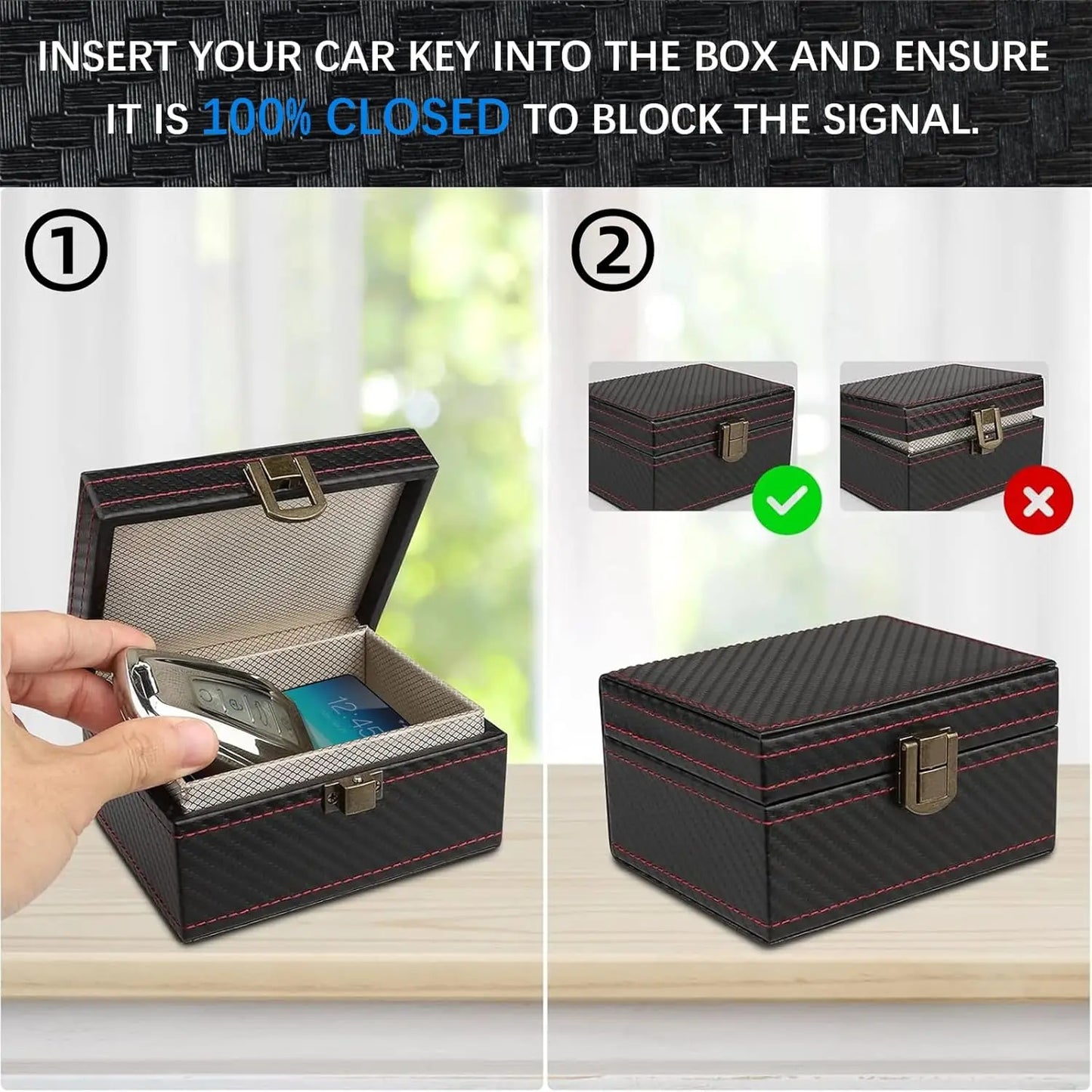 Anti Theft Faraday Box with Bag for Key Fob Cage RFID Faraday Key Fob Protector Radiation-proof Mobile Phone Box Car Keyless