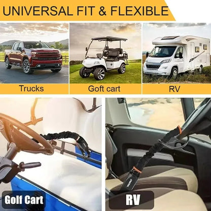 Universal Anti-theft Device Car Steering Wheel Lock Safety Belt Buckle Lock Steel Cable Lock Steel Wire Rope Lock Car Security