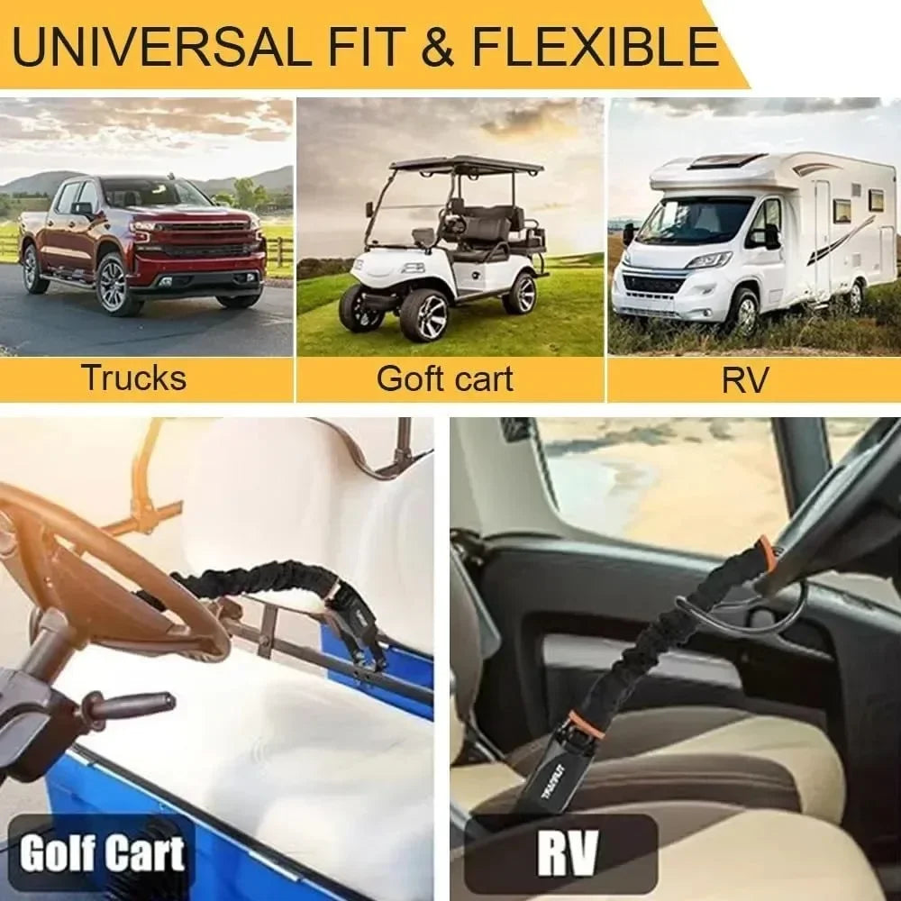 Universal Anti-theft Device Car Steering Wheel Lock Safety Belt Buckle Lock Steel Cable Lock Steel Wire Rope Lock Car Security