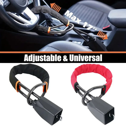 Universal Anti-theft Device Car Steering Wheel Lock Safety Belt Buckle Lock Steel Cable Lock Steel Wire Rope Lock Car Security