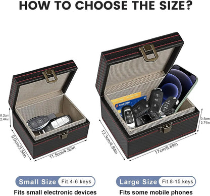 Anti Theft Faraday Box with Bag for Key Fob Cage RFID Faraday Key Fob Protector Radiation-proof Mobile Phone Box Car Keyless