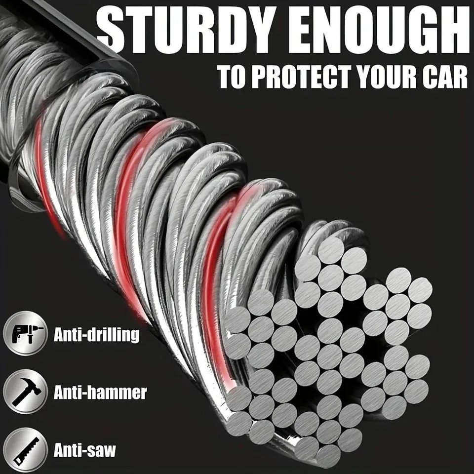 Universal Anti-theft Device Car Steering Wheel Lock Safety Belt Buckle Lock Steel Cable Lock Steel Wire Rope Lock Car Security