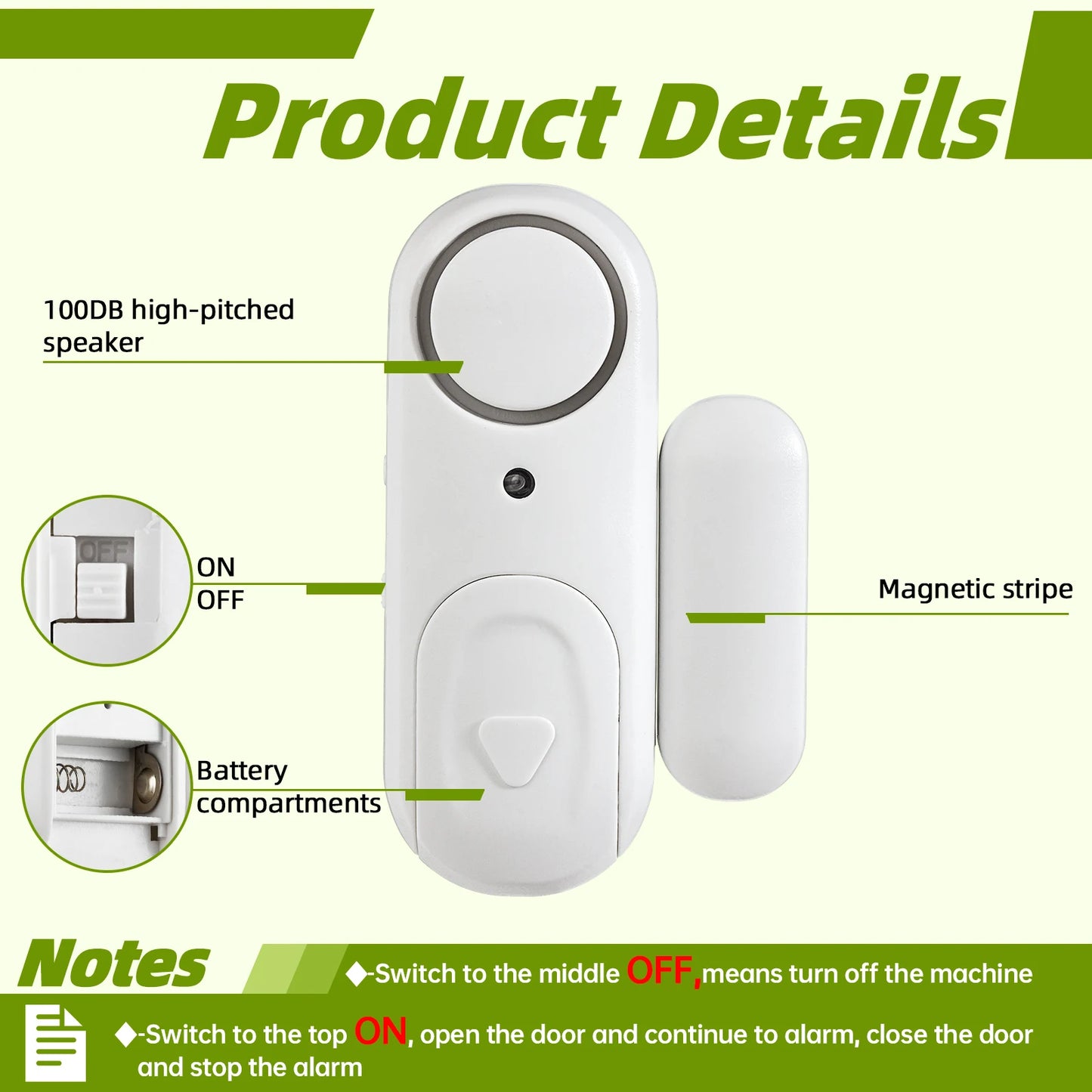 KERUI Door Window Magnets Sensor Detector with Battery 100dB Door Sensor Wireless Security Alarm for Home Working Independently