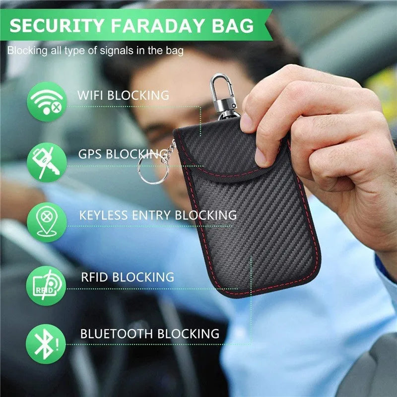 Anti Theft Faraday Box with Bag for Key Fob Cage RFID Faraday Key Fob Protector Radiation-proof Mobile Phone Box Car Keyless