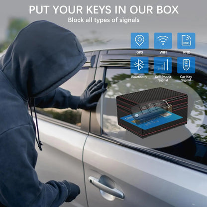 Anti Theft Faraday Box with Bag for Key Fob Cage RFID Faraday Key Fob Protector Radiation-proof Mobile Phone Box Car Keyless
