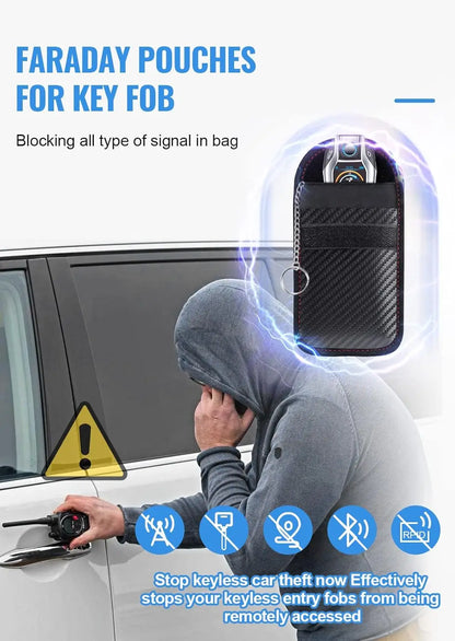 Anti Theft Faraday Box with Bag for Key Fob Cage RFID Faraday Key Fob Protector Radiation-proof Mobile Phone Box Car Keyless