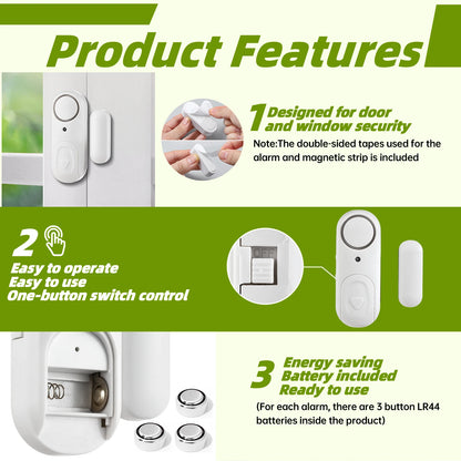 KERUI Door Window Magnets Sensor Detector with Battery 100dB Door Sensor Wireless Security Alarm for Home Working Independently